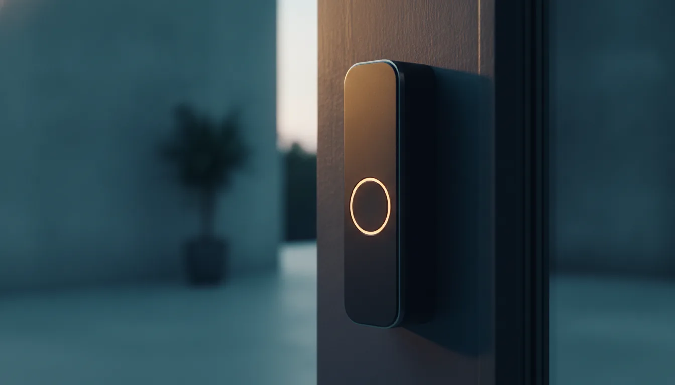 A smart lock on a modern rental door
