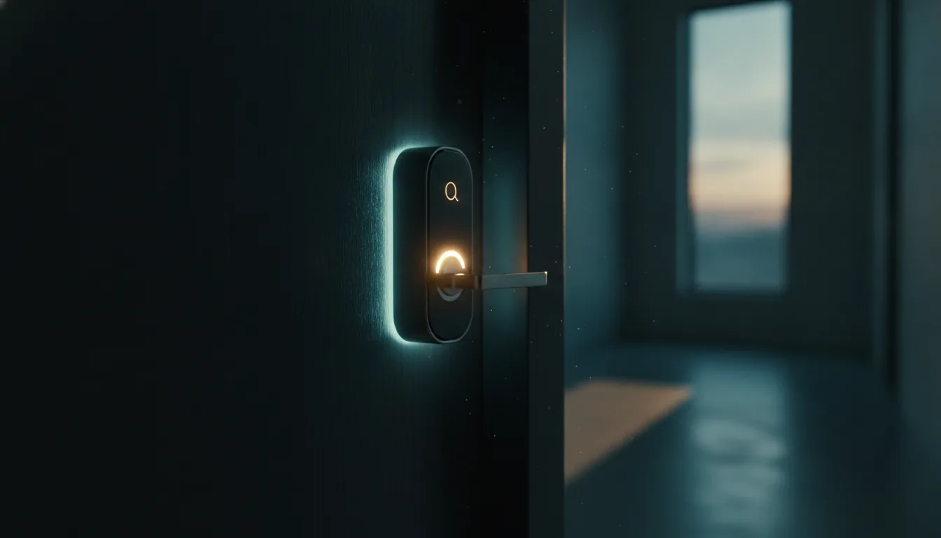 A smart lock on a modern rental door