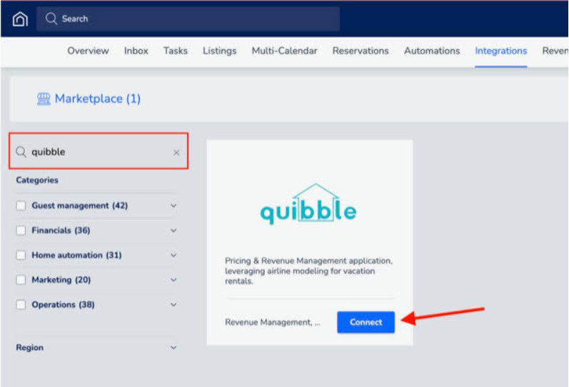 Guesty Marketplace with Quibble search