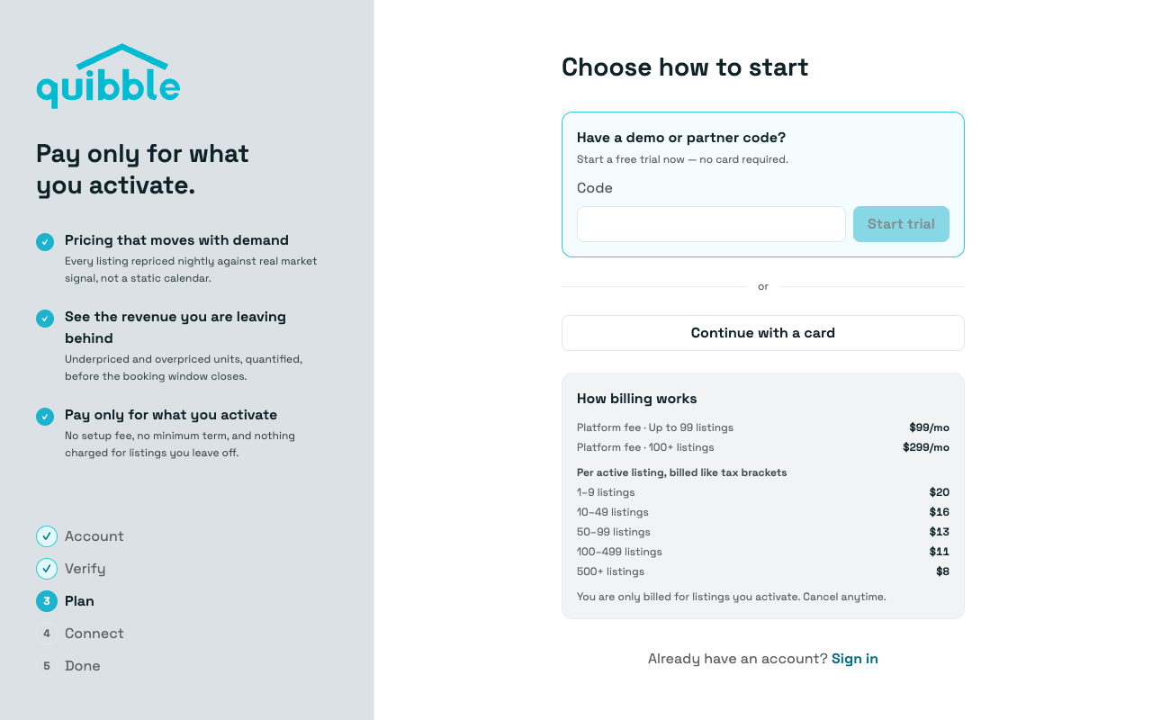 Quibble plan step
