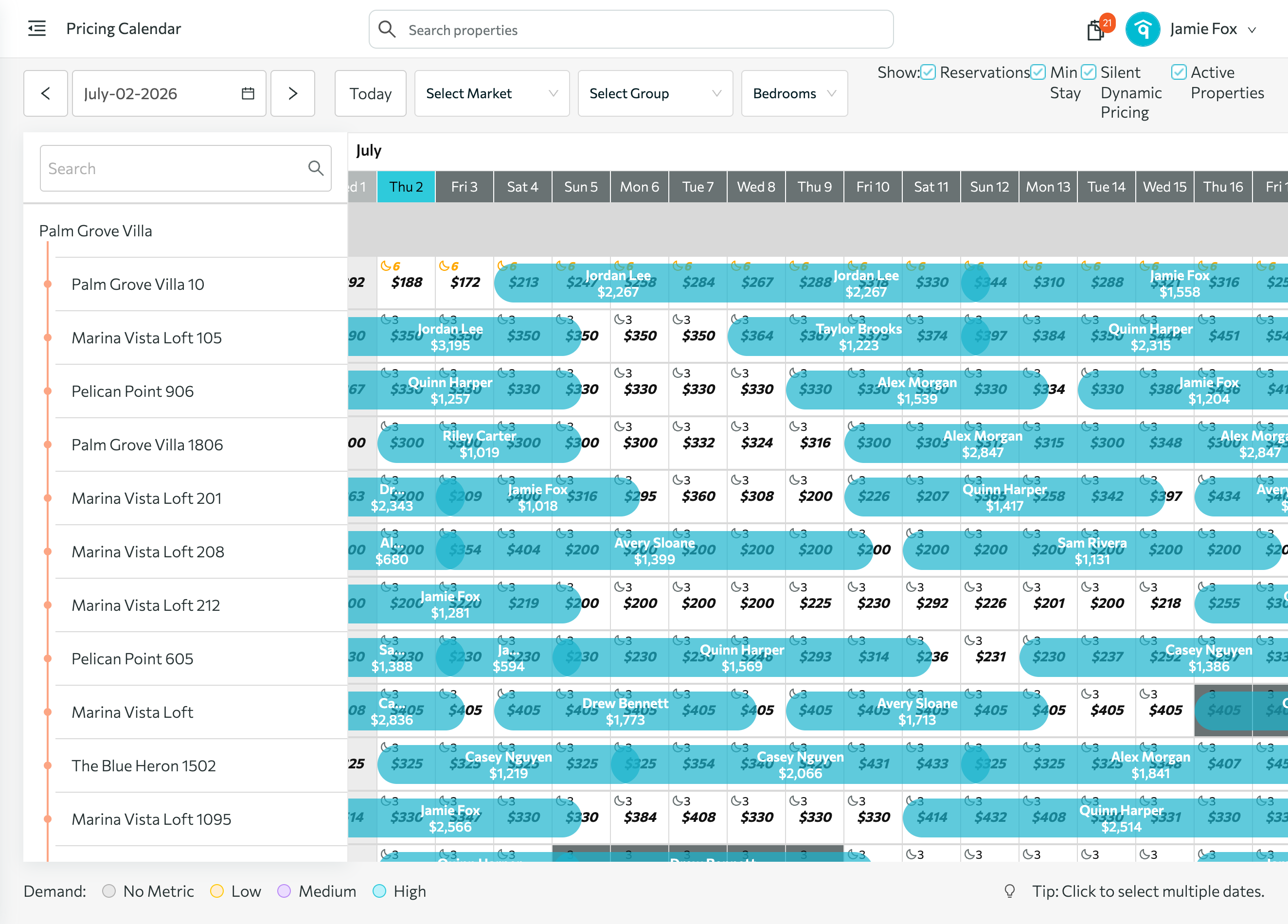 How to use the Pricing Calendar — step 2
