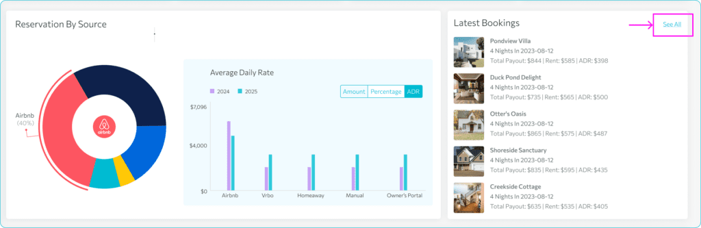How to view reservations by source — step 7