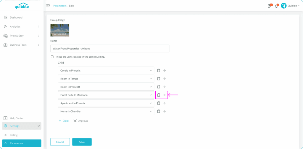 Managing Property Groups — step 2
