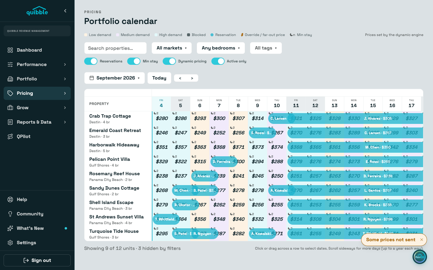The portfolio calendar — step 1