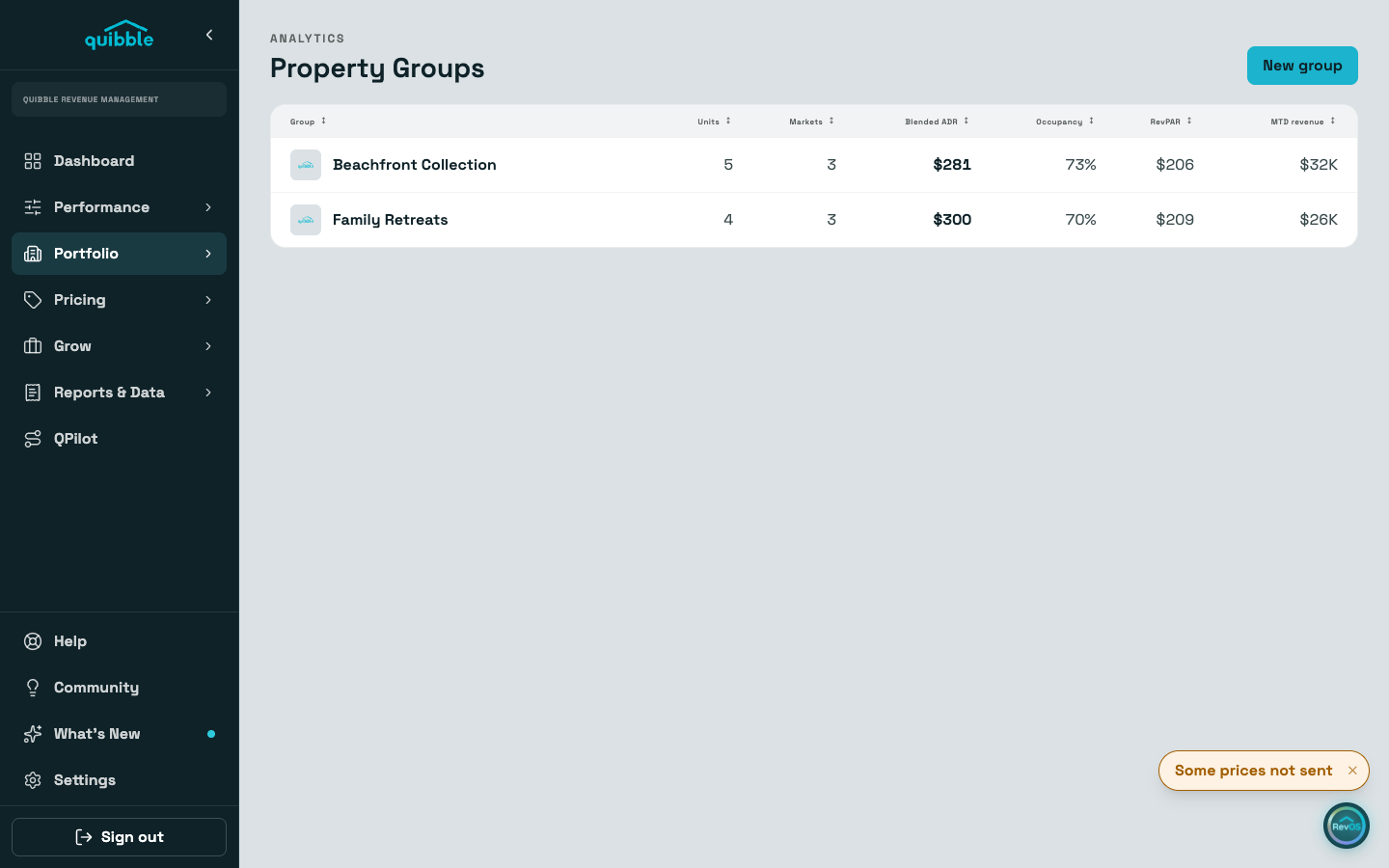 Property groups — step 1